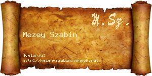 Mezey Szabin névjegykártya